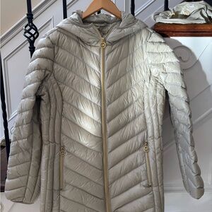 Michael Kors Light Gray Quilted Puffer Jacket